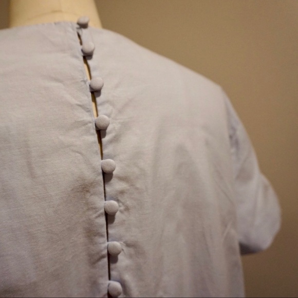 NWT Zara Trafaluc Light Blue Tiered Ruffle Blouse - Picture 4 of 6